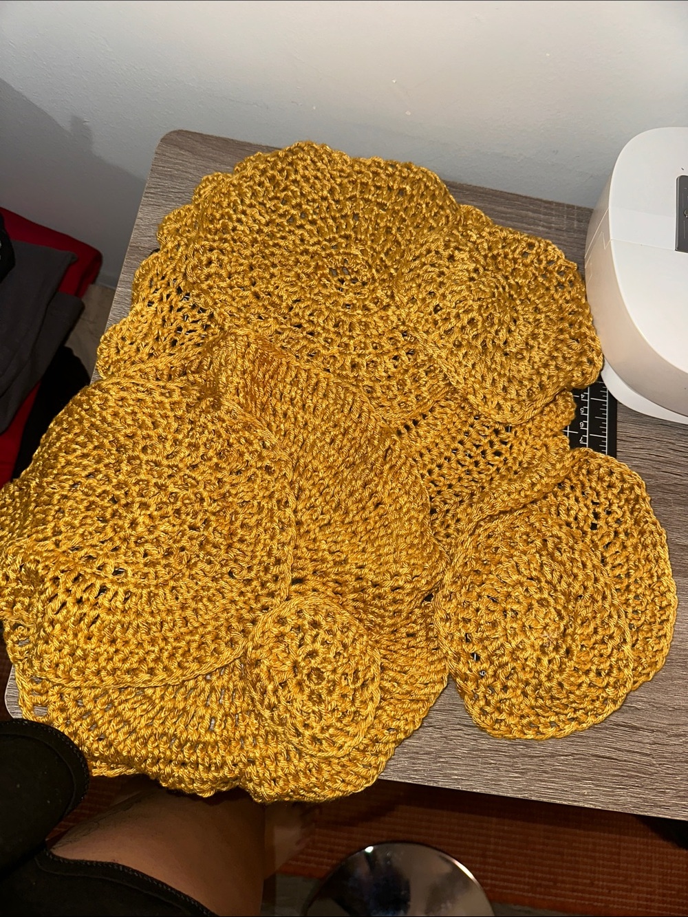 Crochet doily bundle set of 9 bamboo yarn